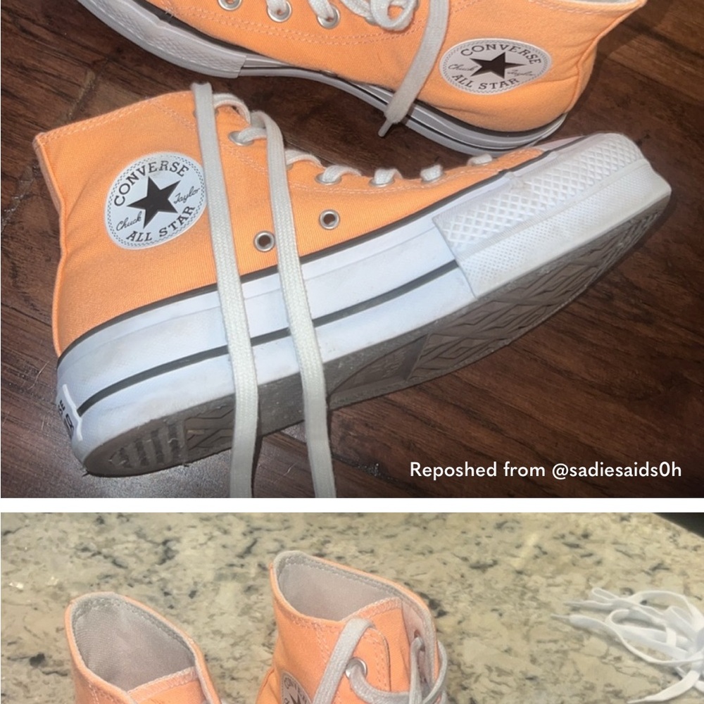 Converse Orange High-Top Sneakers Classic Style